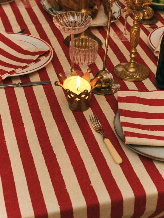 Christmas Red Stripe Tablecloth