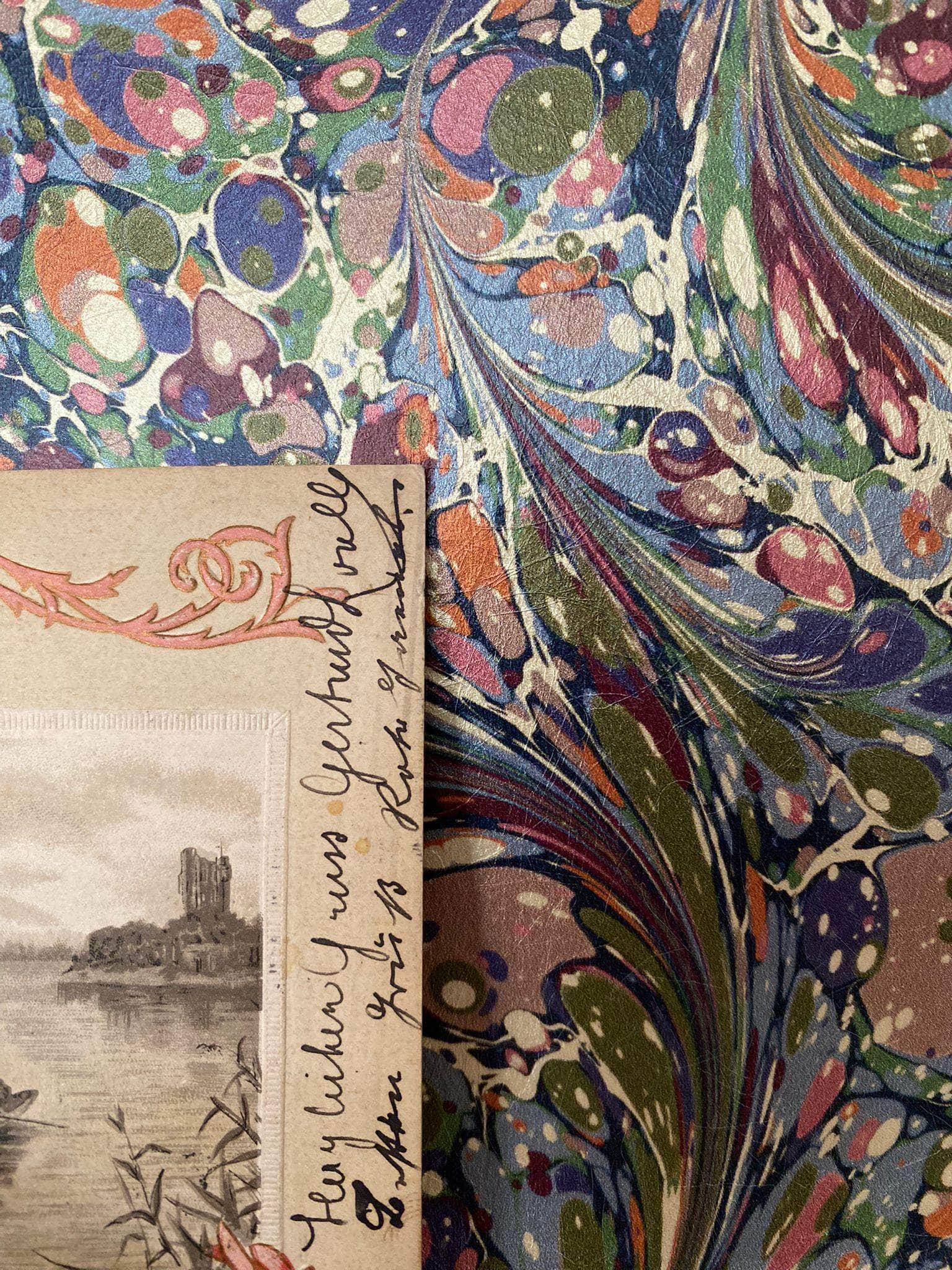 Marbled Wallpaper - 'Dusk' Col: 'Tourmaline'- Mica Coated Non-Woven