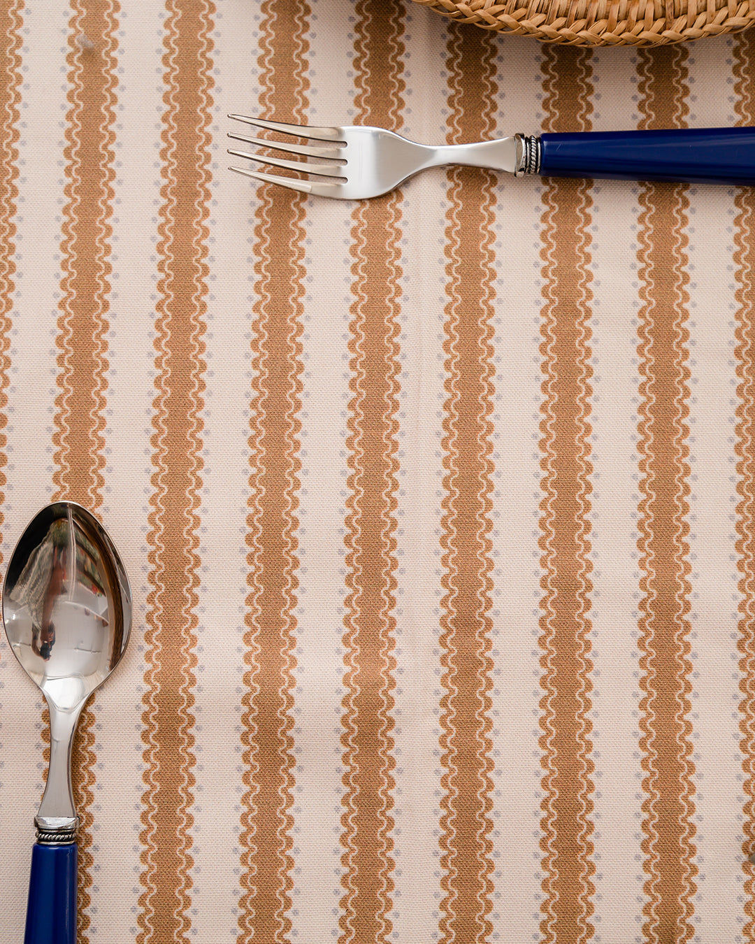 Atlântica Beige Printed Tablecloth in 100% Cotton