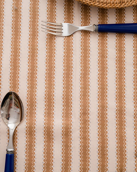 Atlântica Beige Printed Tablecloth in 100% Cotton