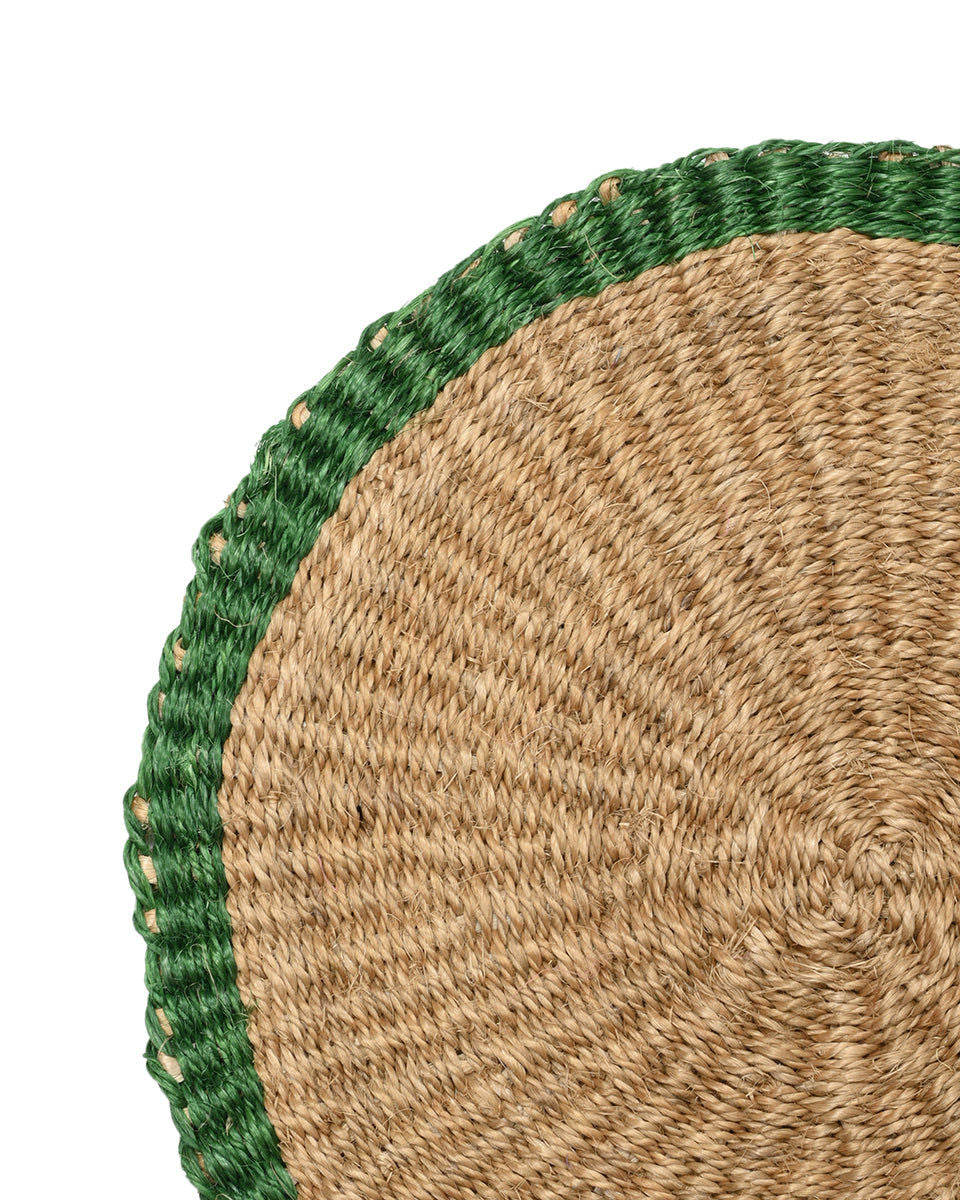 KAMARIA: Green Trim Woven Placemat