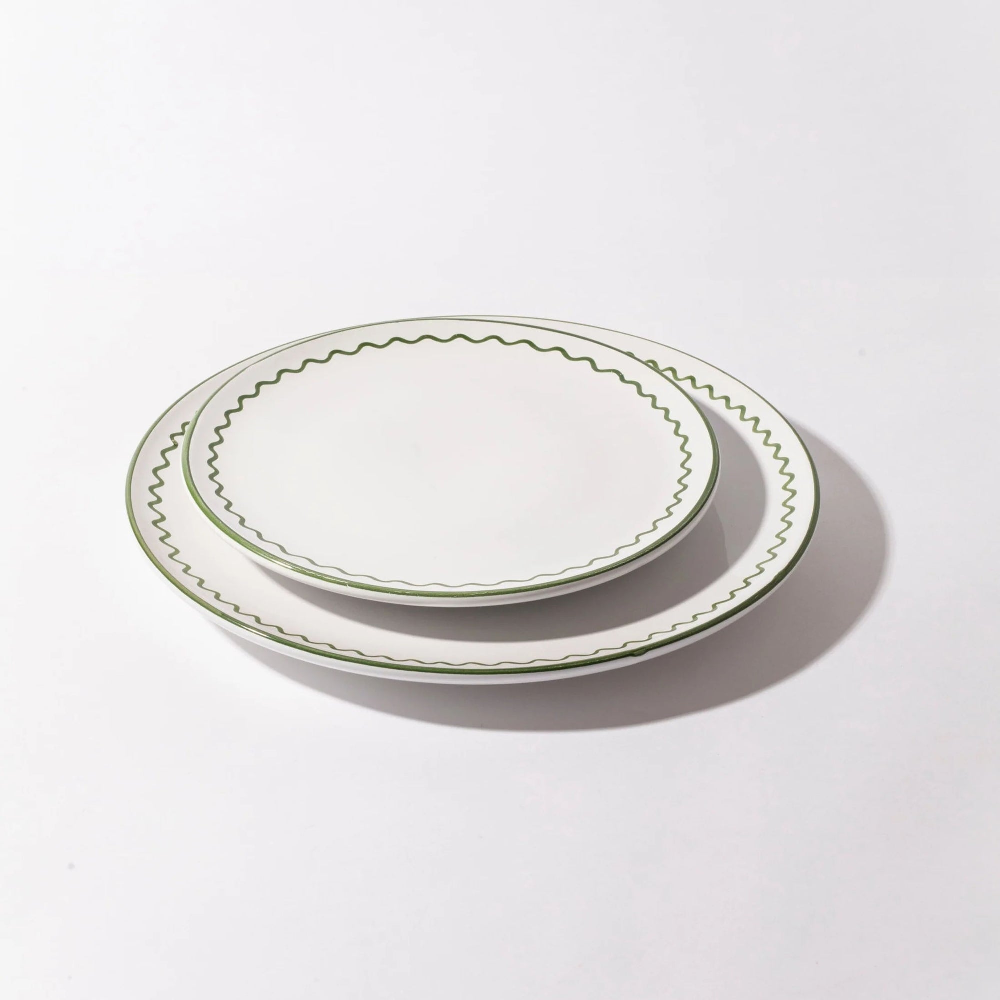 Lunch Plate - Olive Green Zigzag