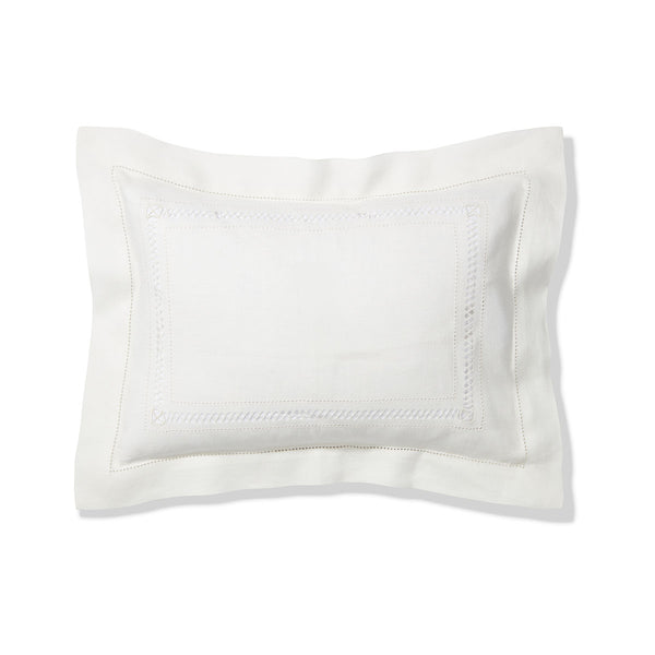 Boudoir Pillow with Diamond Stitch in Ivory White