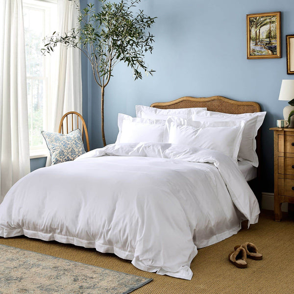 Luxury Organic Cotton White Edged Duvet Cover