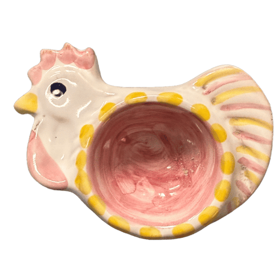 Egg Cup Pink & Yellow Hen