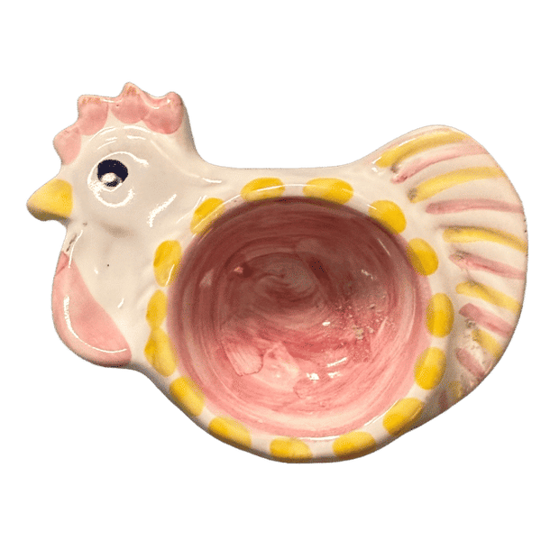 Egg Cup Pink & Yellow Hen