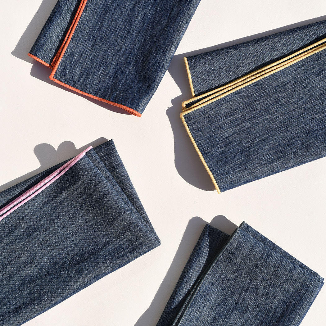 Rainbow Denim Napkins | Set of 4