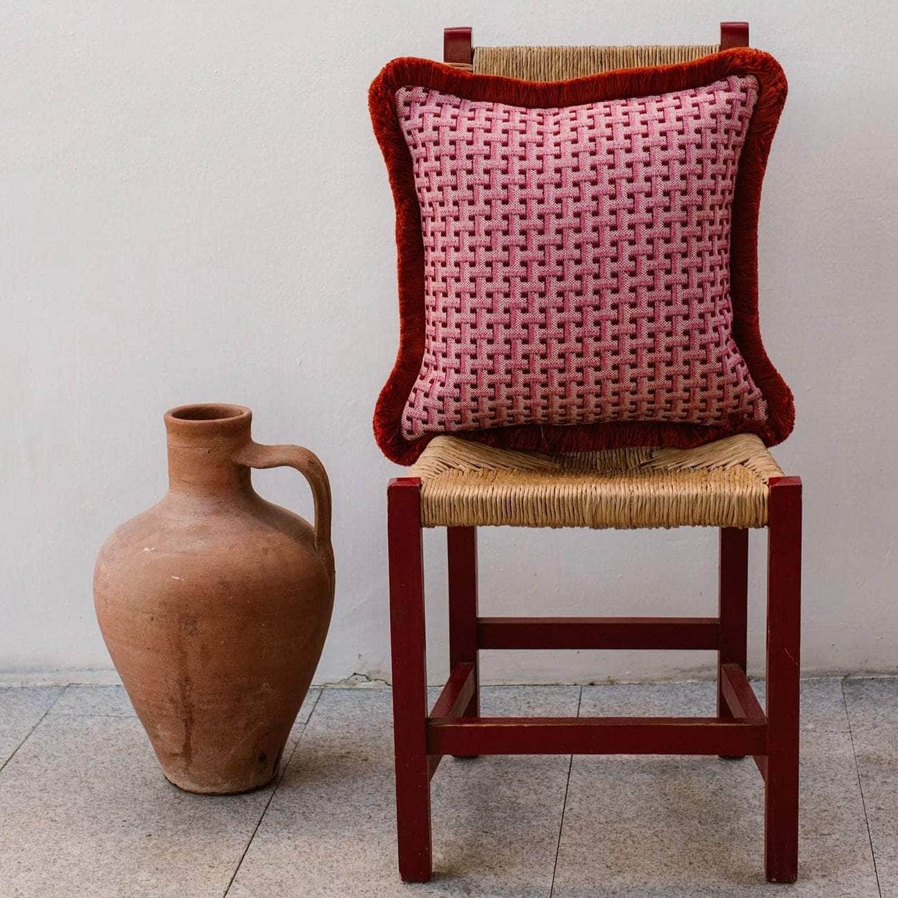 Cushion Janis Bordeaux & Pink