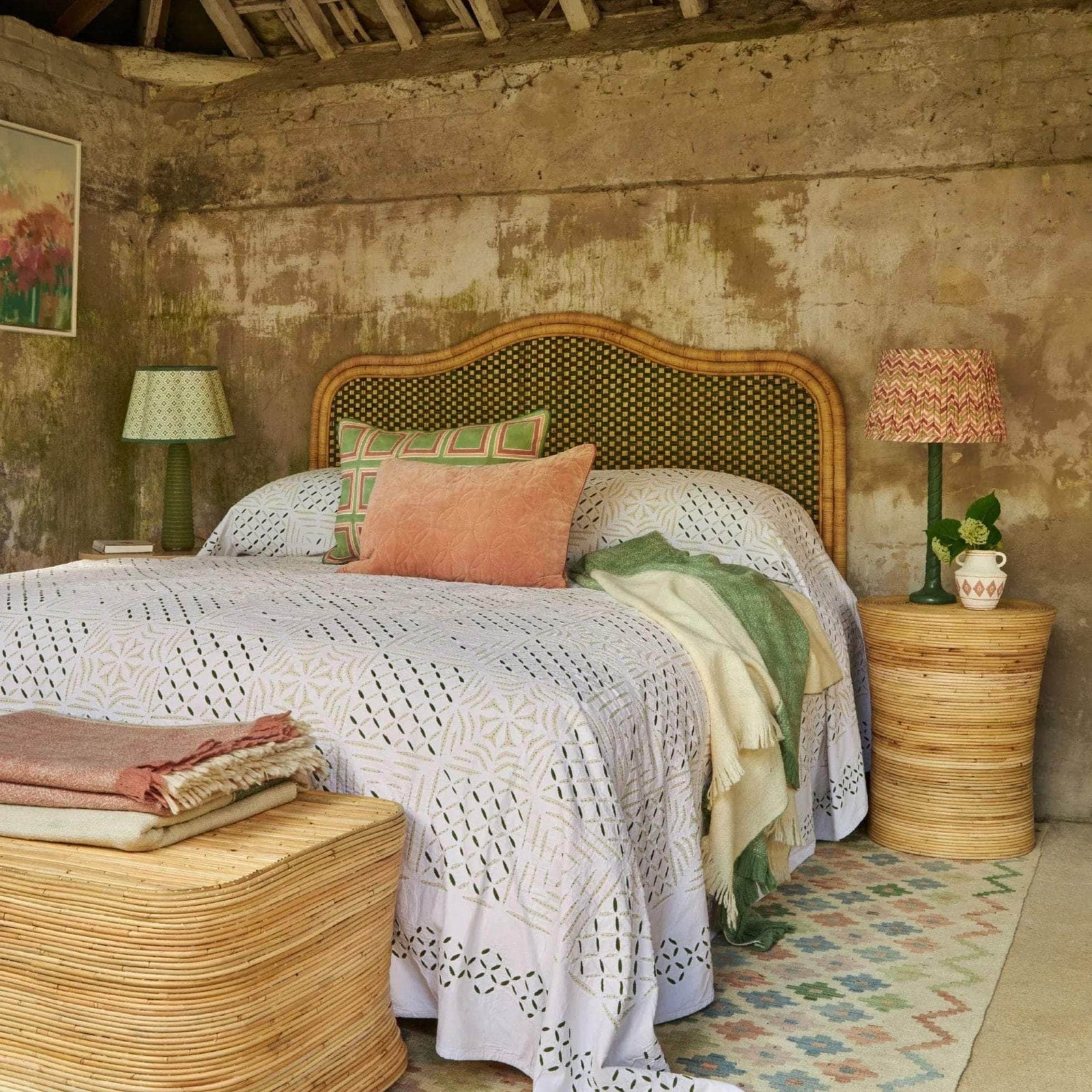 Scalloped Finestra Lampshade - Green