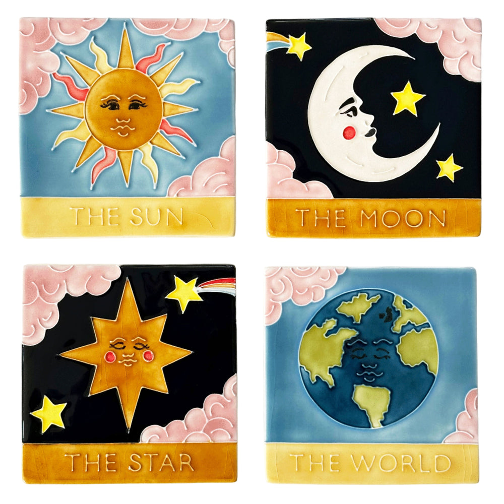 Tarot Ceramic Coaster Set