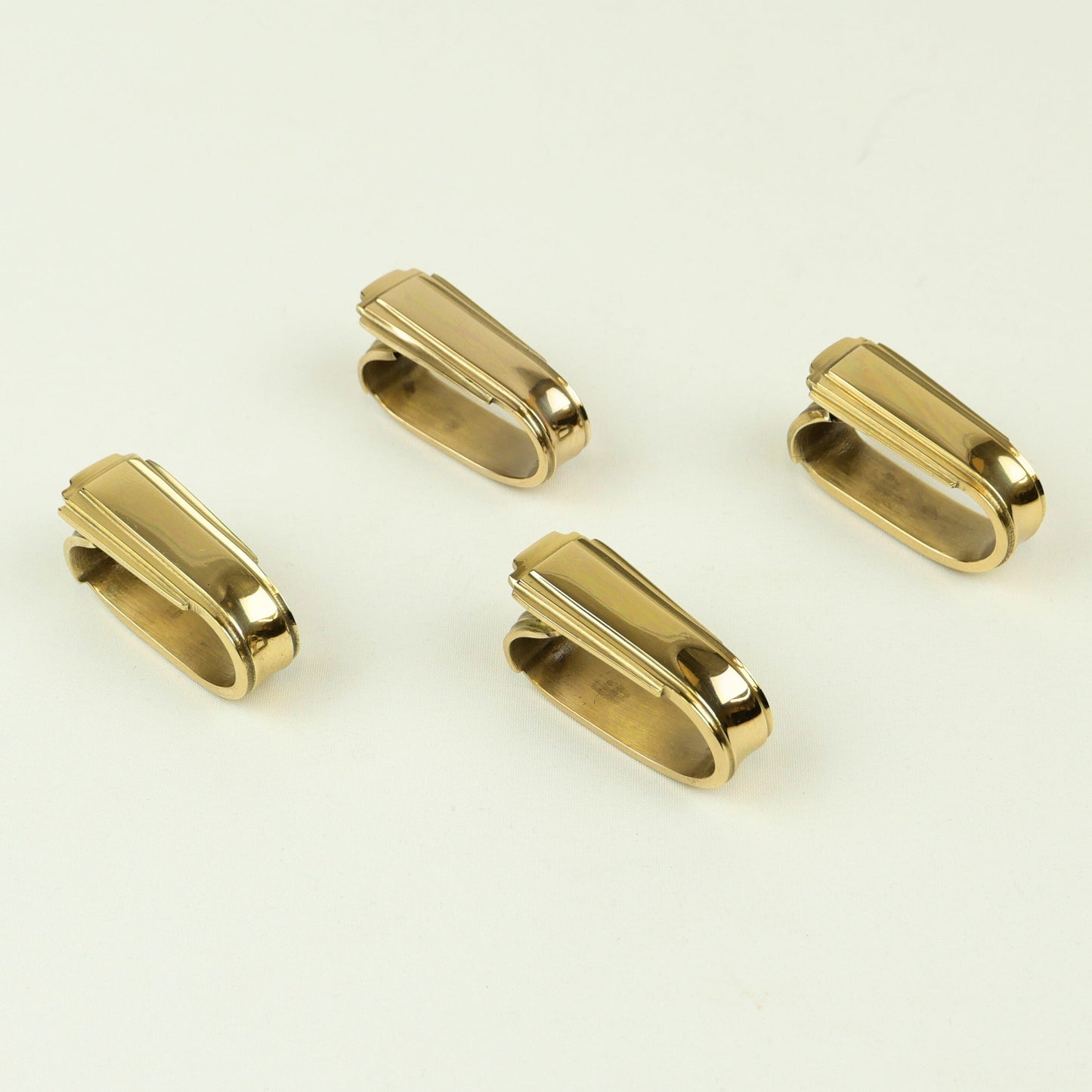Brass Napkin Ring Art Deco Set of 4