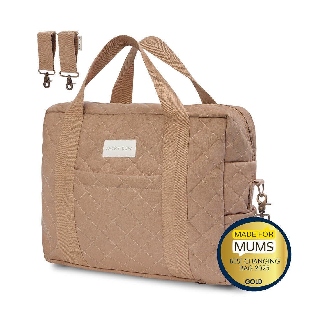 Baby Changing Bag - Latte (With Pram Clips)