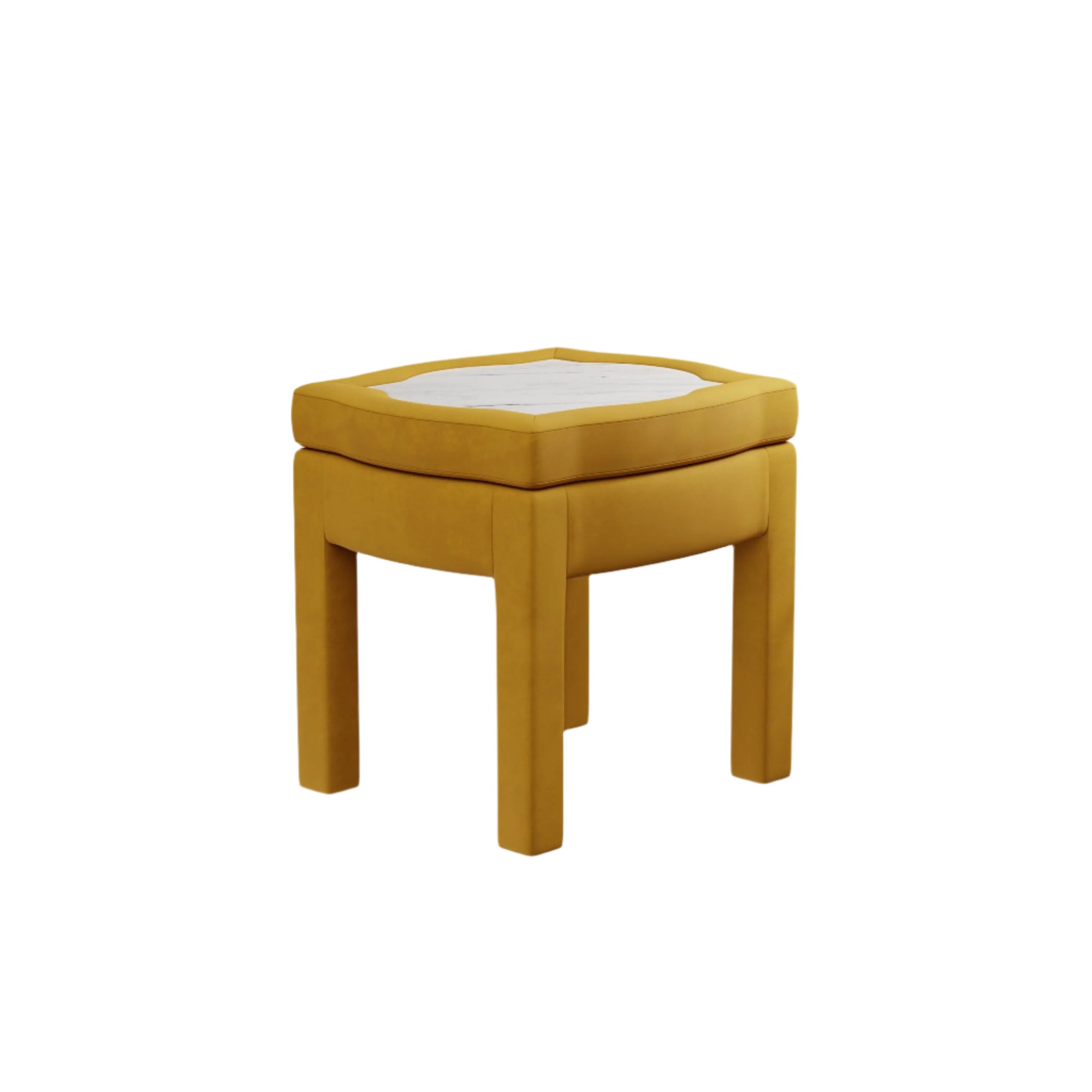 Piero Footstool, Turmeric Velvet
