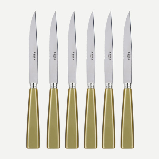 Icône Set of 6 Steak Knives, Linden Green