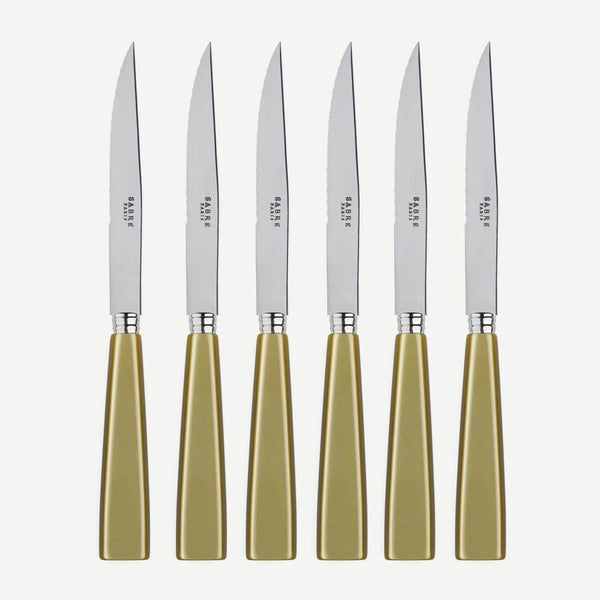 Icône Set of 6 Steak Knives, Linden Green