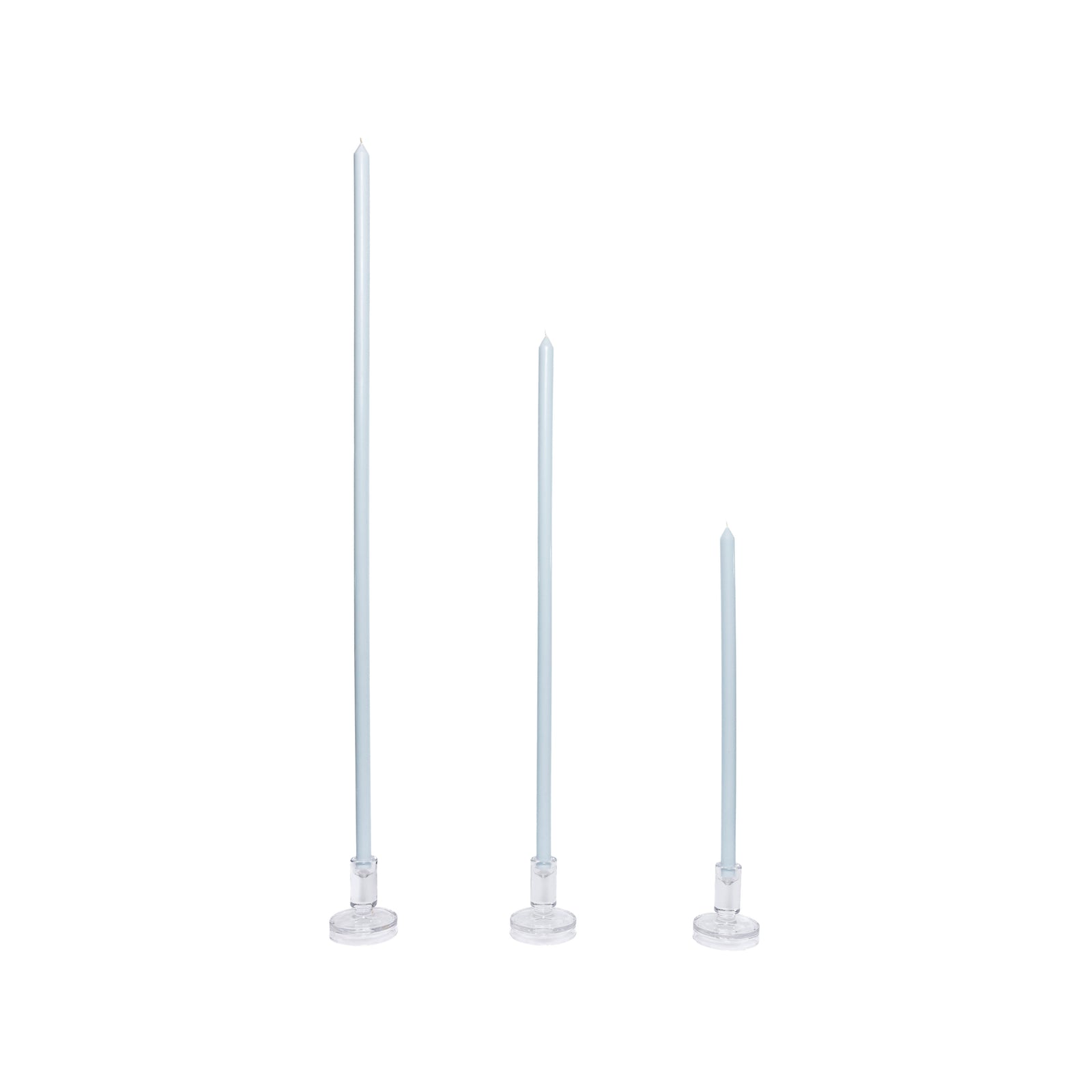 Milky Blue Tapered METRE Candle Pair