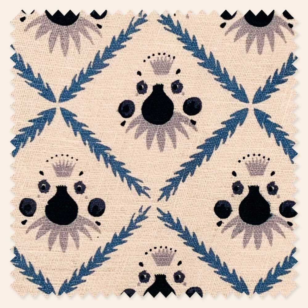 Aurora Footstool, Oxford Blue