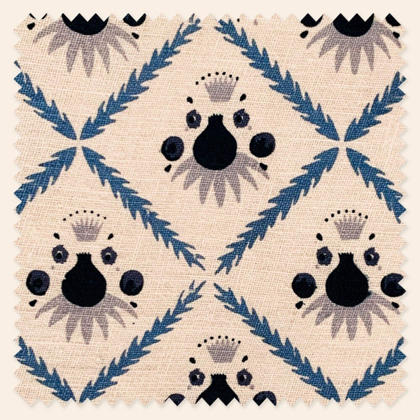 Aurora Footstool, Oxford Blue