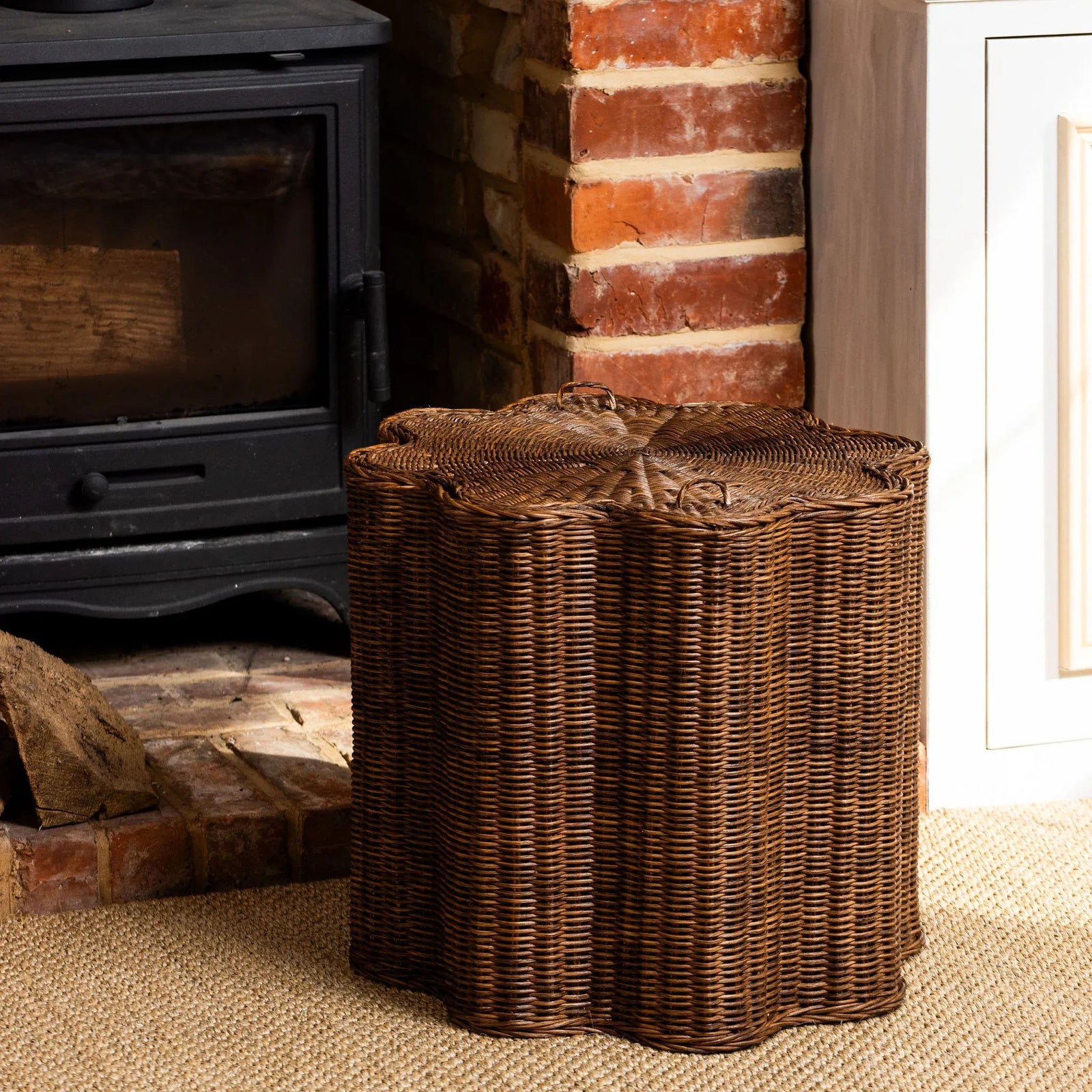 Shell Rattan Ottoman