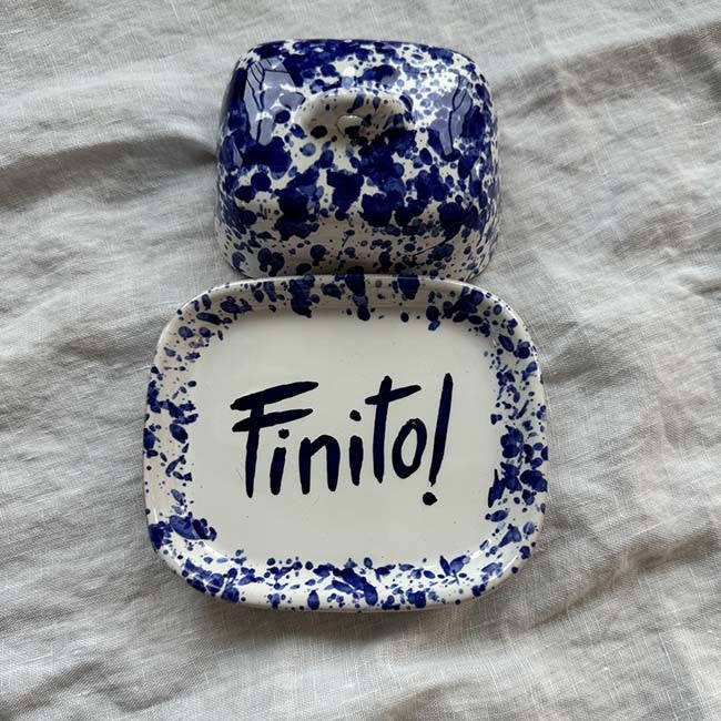 Mini Blue Splatter Butter Dish