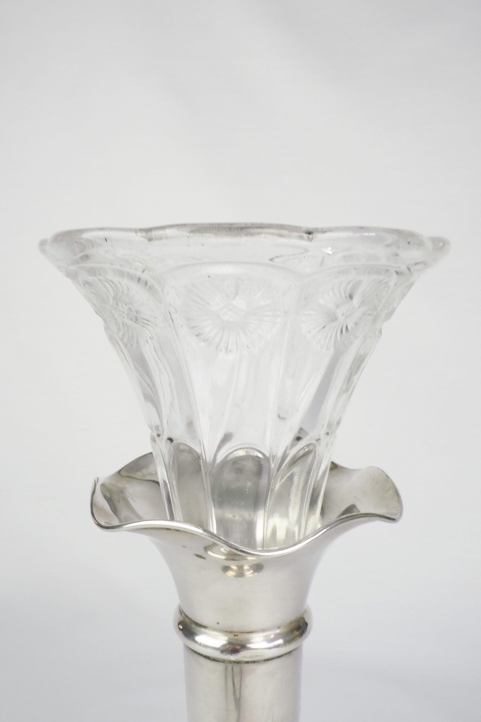Silver Plate and Glass Bud Vase