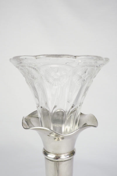Silver Plate and Glass Bud Vase