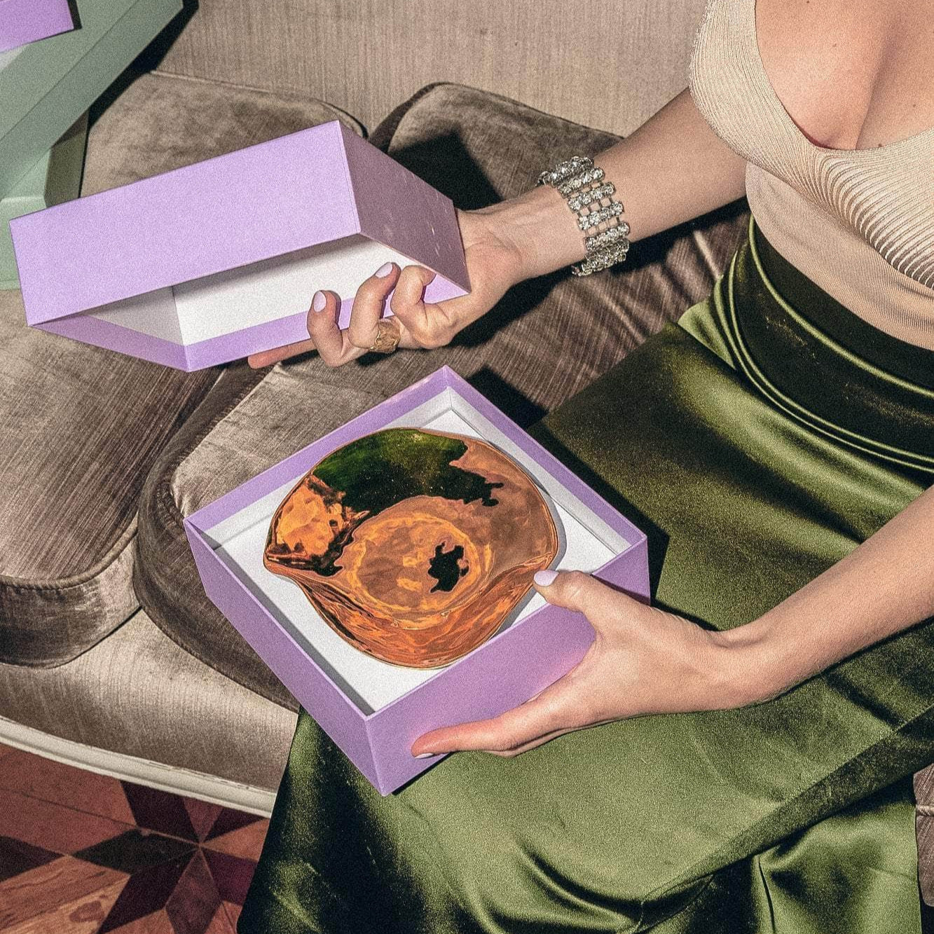 Set of 2 Small Plates / Gold / Indulge nº5