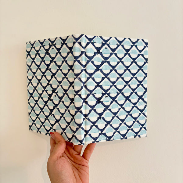Handcrafted Sustainable Diary Journal Notebook , Blue Mosaic -A5 (Set of 2)