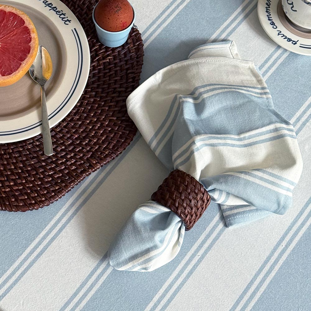 Handwoven Rattan Napkin Rings (4pcs) - Espresso