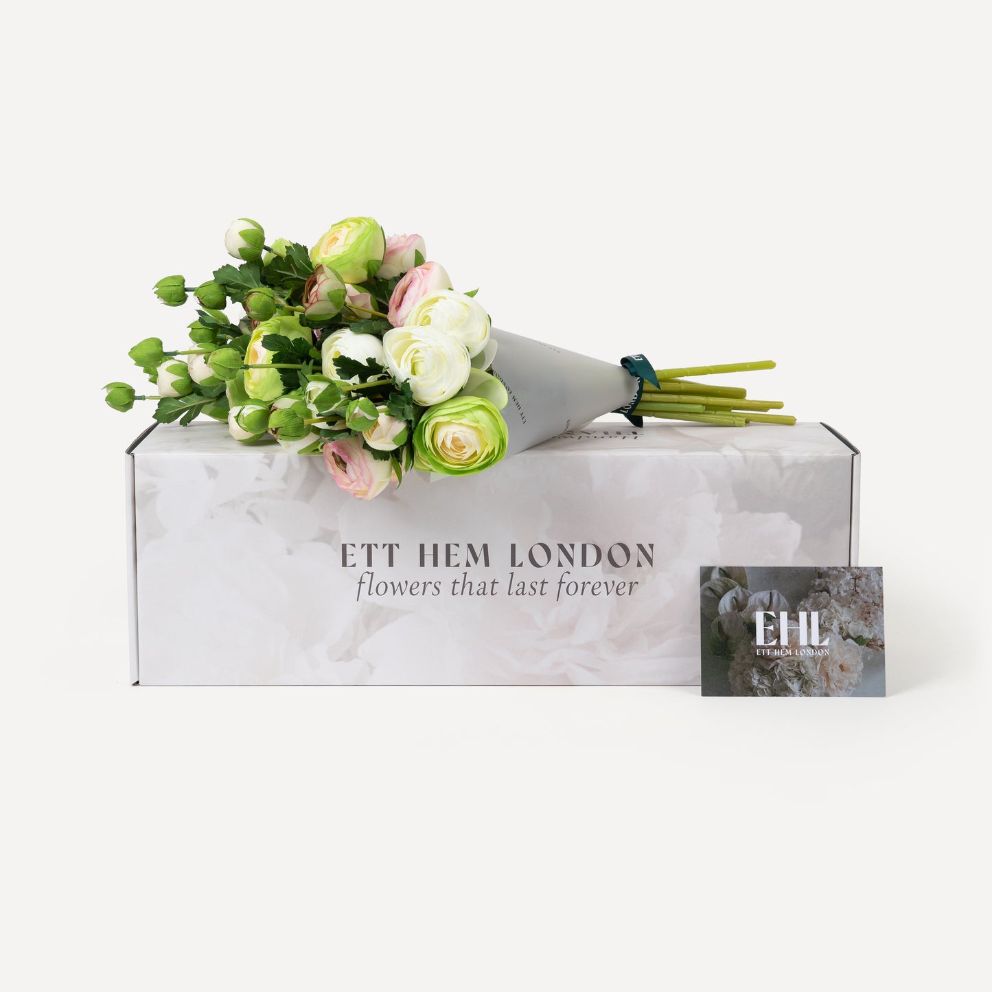 Ranunculus - Faux Flower Arrangement - Cream, Blush & Light Green