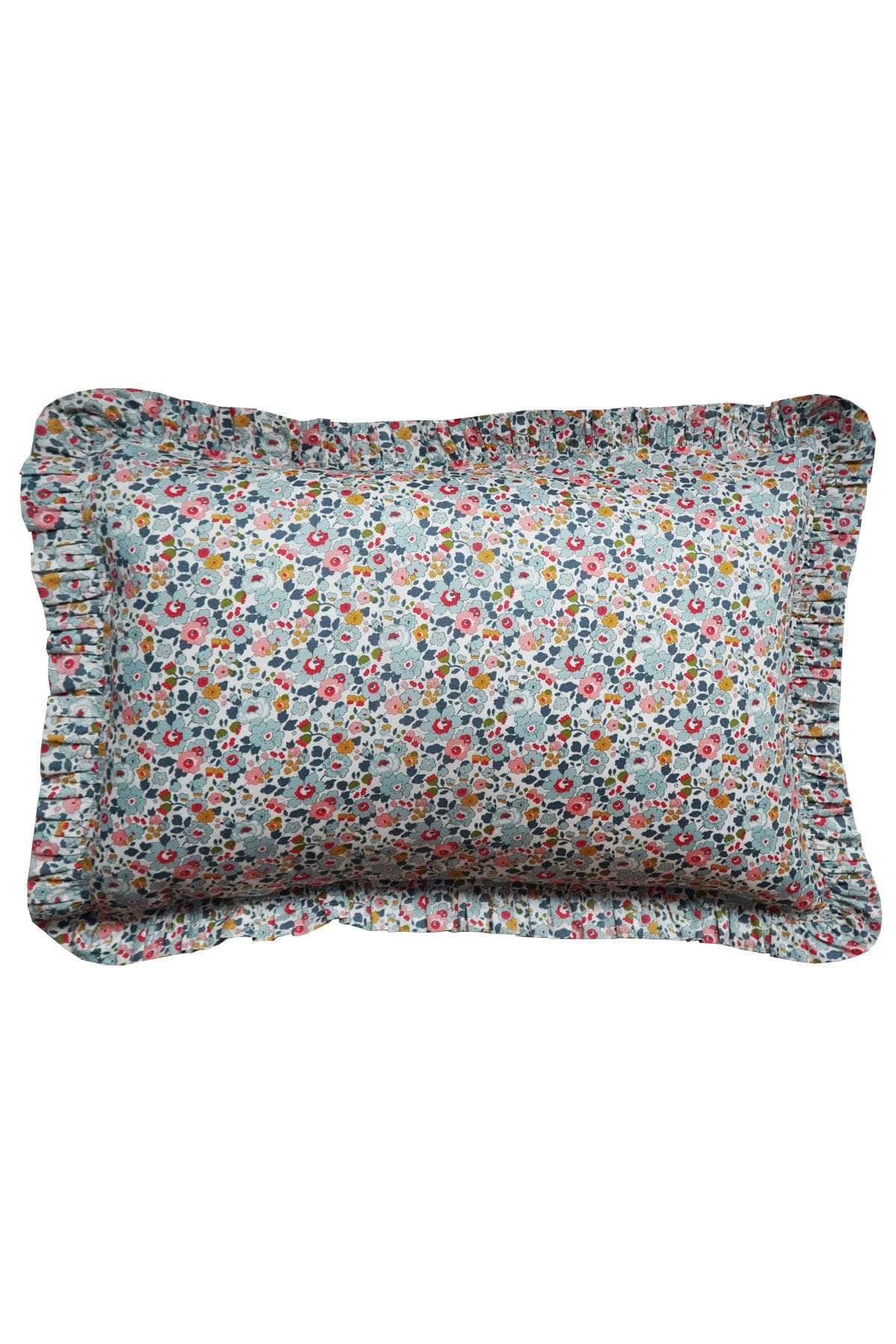 Frill Edge Pillowcase Made With Liberty Fabric Betsy Grey
