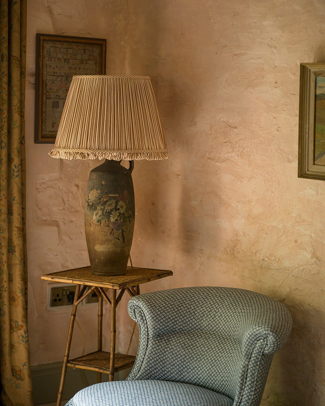 The Fine Stripe in Ochre Wall Light Lampshade