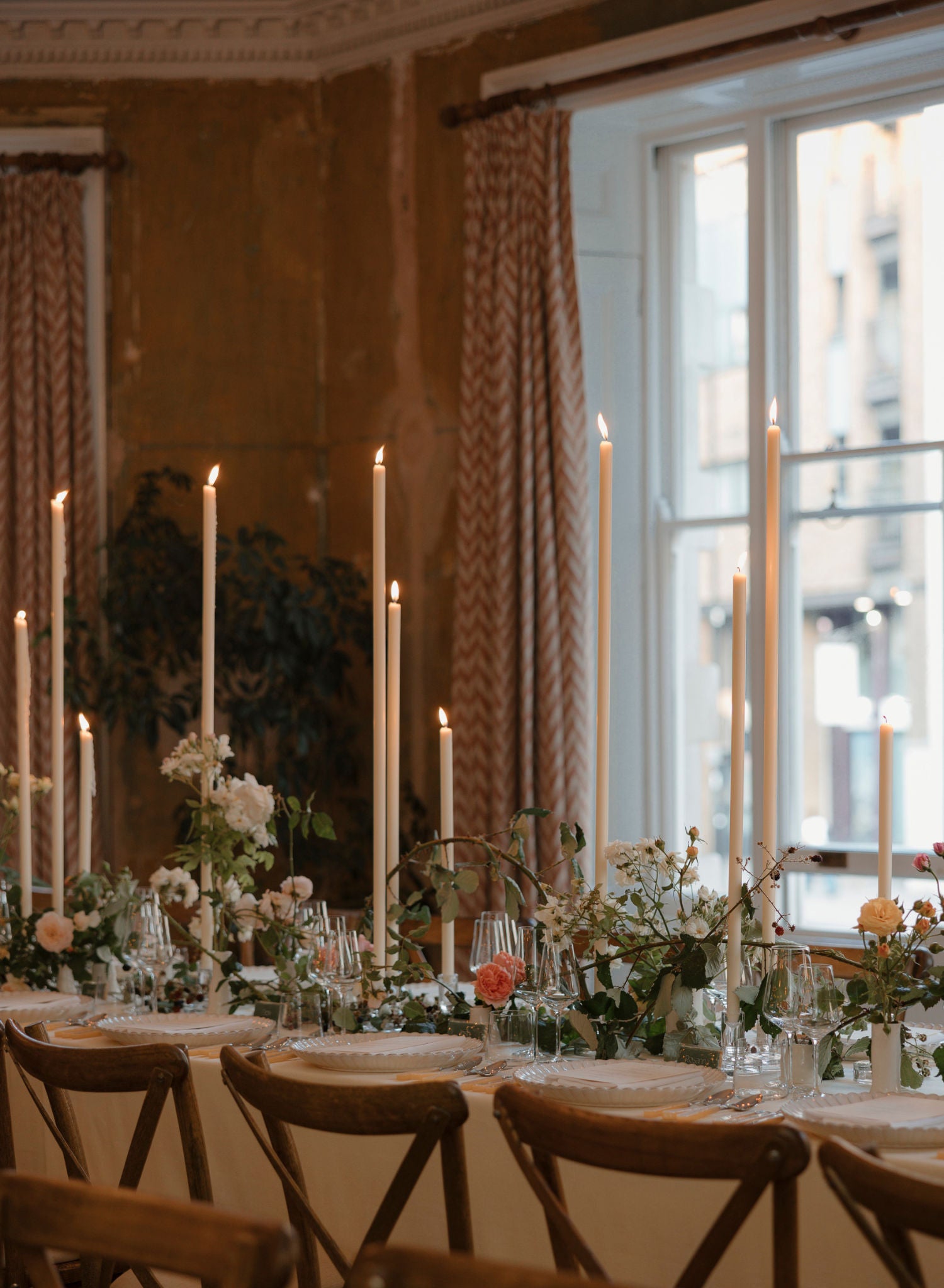 Ivory Tapered METRE Candle Pair