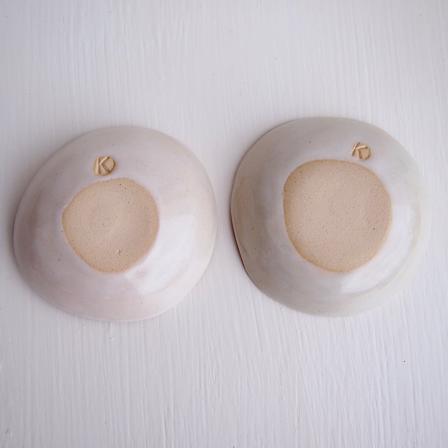 Ceramic Handmade Pair of Black and White Salt + Pepper Dish