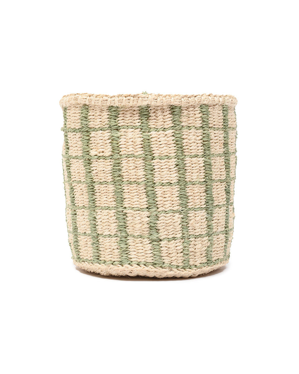 KAGUA: Green Check Woven Storage Basket