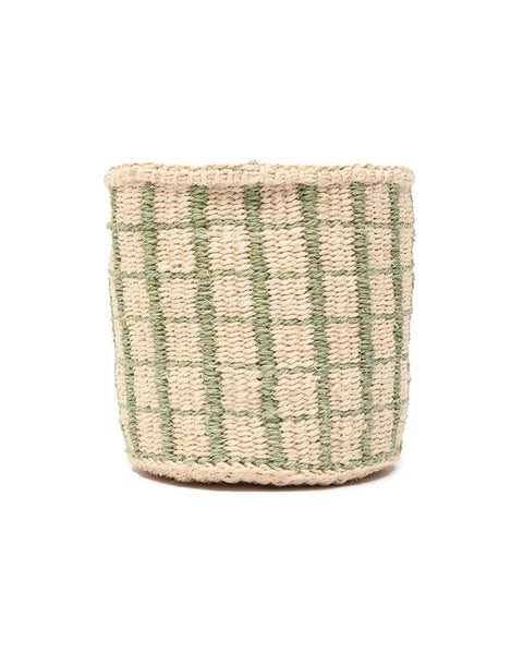 KAGUA: Green Check Woven Storage Basket
