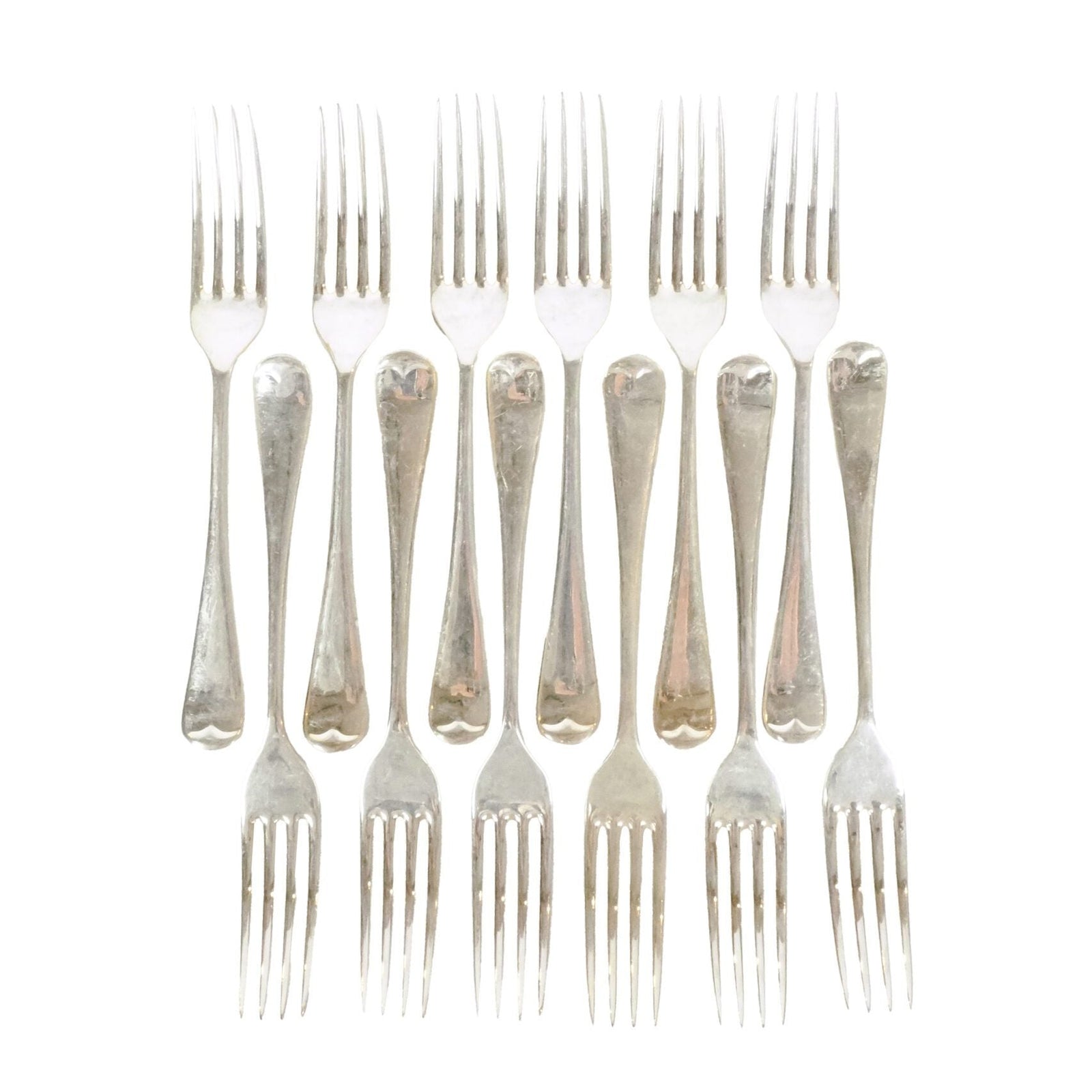 12 Victorian Silver Plate Forks