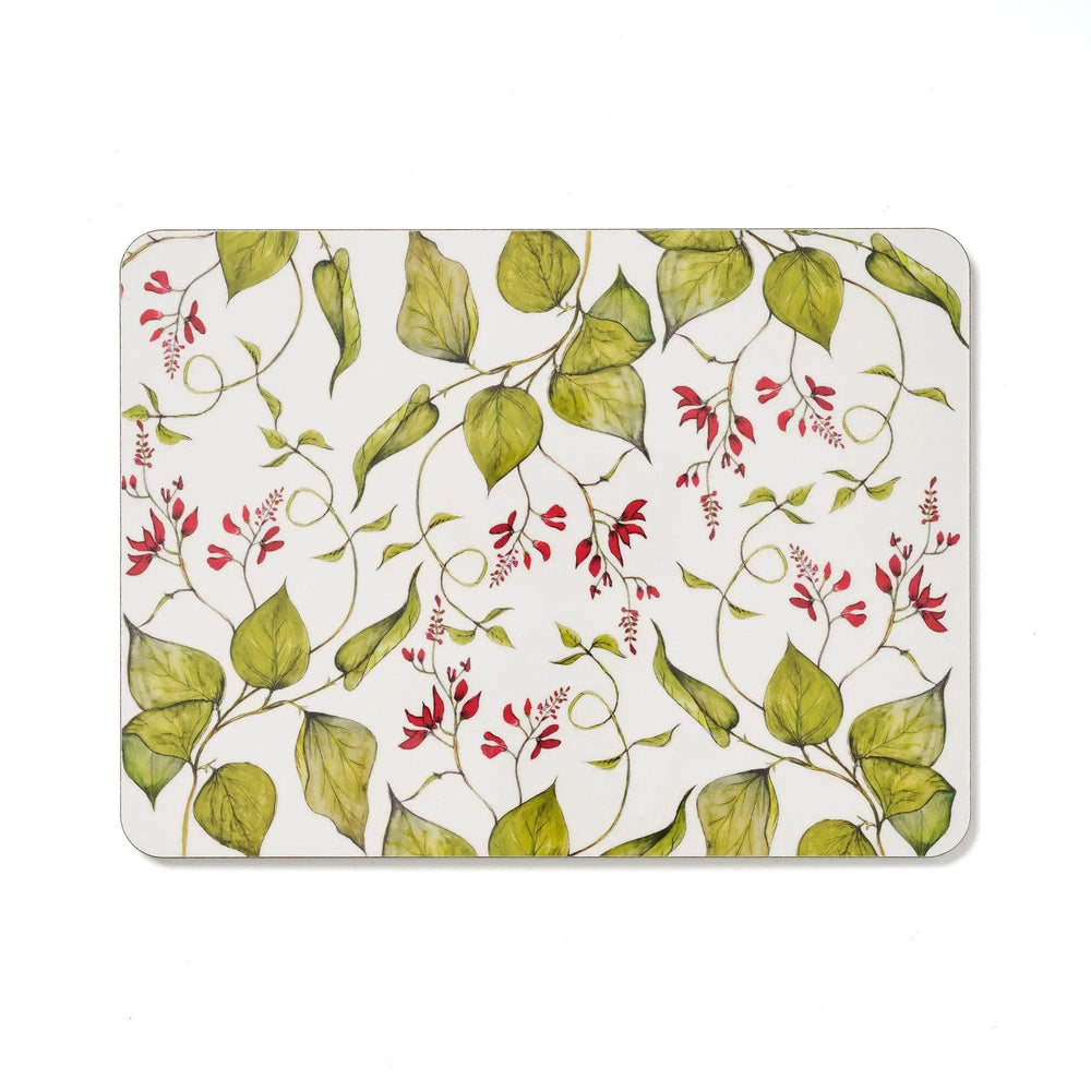 Set of Four Bean Flower Rectangle Placemats