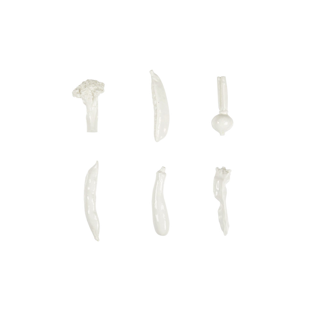 White Vegetable Cutlery Rests, Set of Six