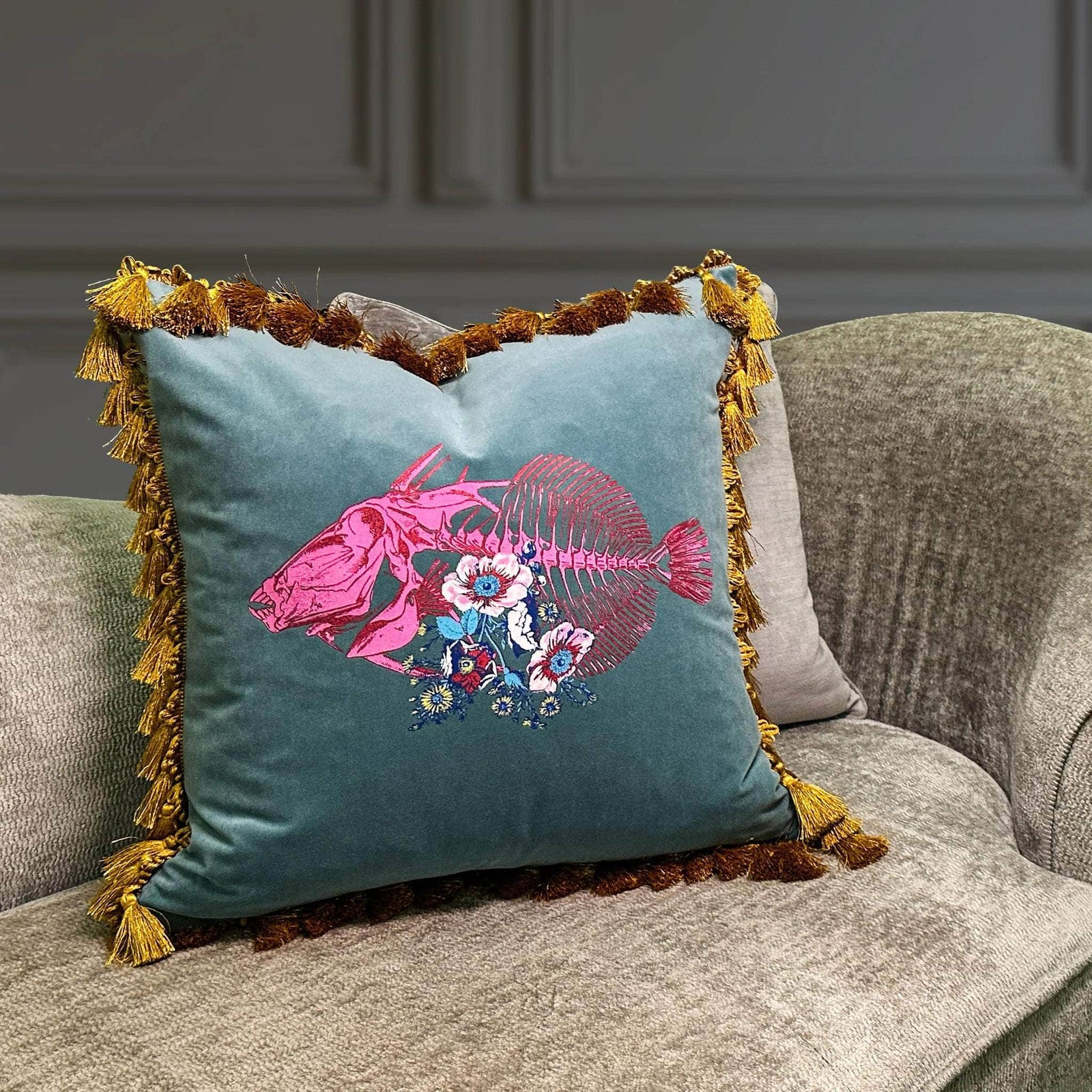 Frida Ochre Velvet Cushion
