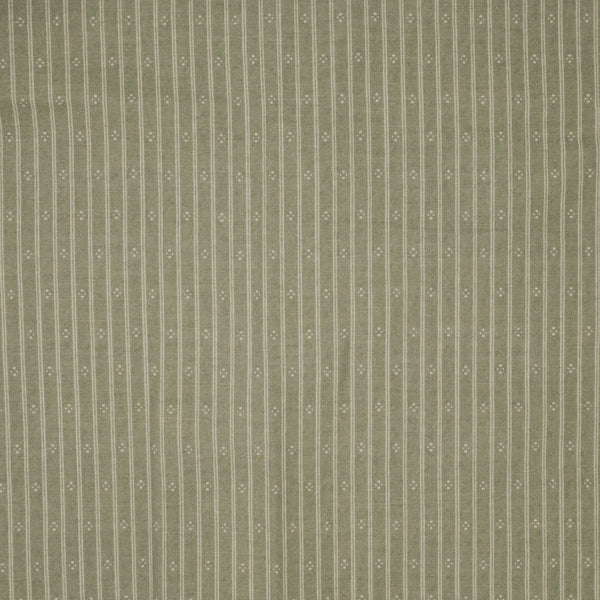 Ticking Stripe Fabric - Alpine Green