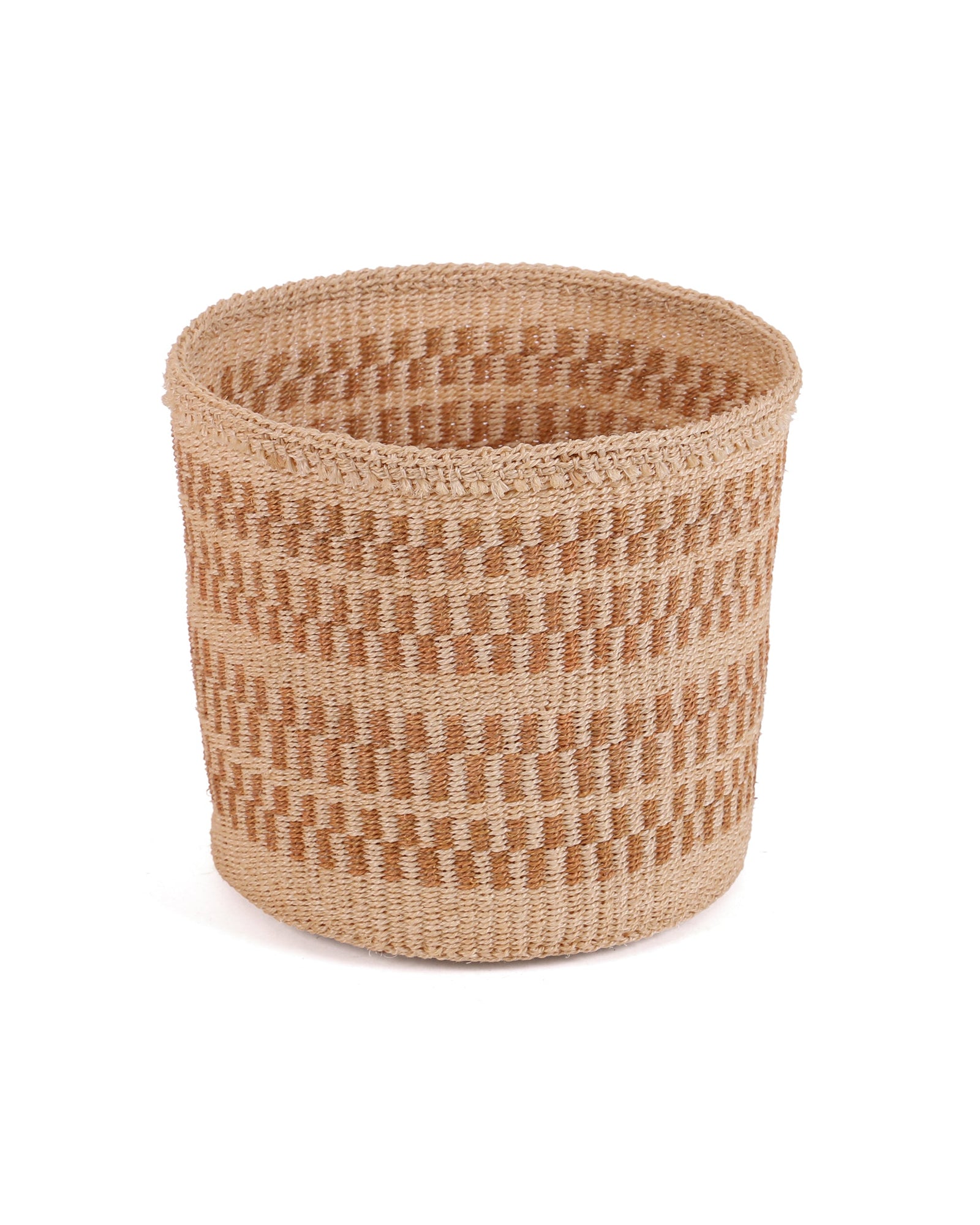 MAUA: Small Gold and Natural Sisal Basket