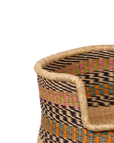 AKUYA: Pink, Orange and Navy Dog Basket - Large