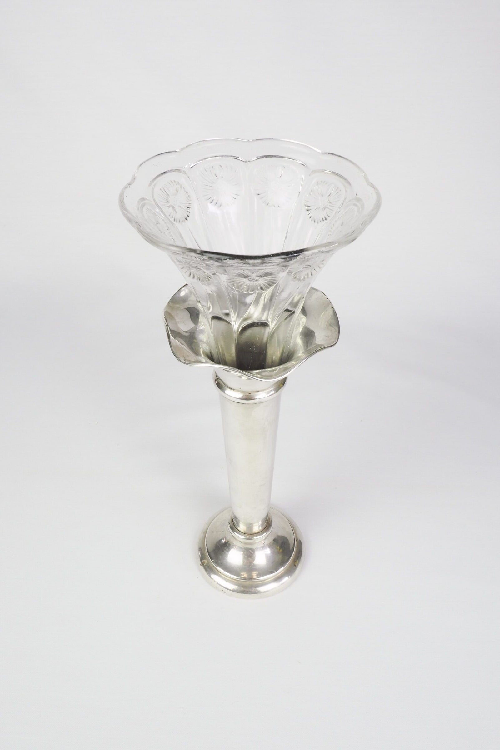Silver Plate and Glass Bud Vase