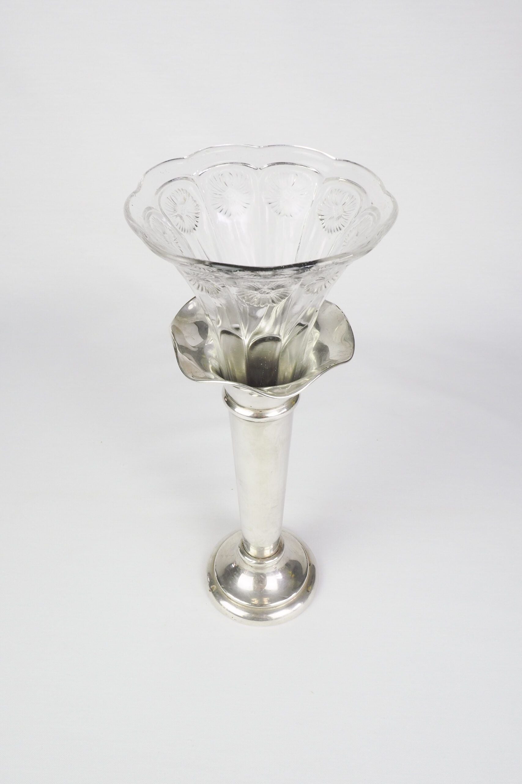 Silver Plate and Glass Bud Vase