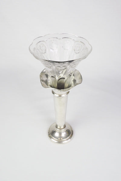 Silver Plate and Glass Bud Vase