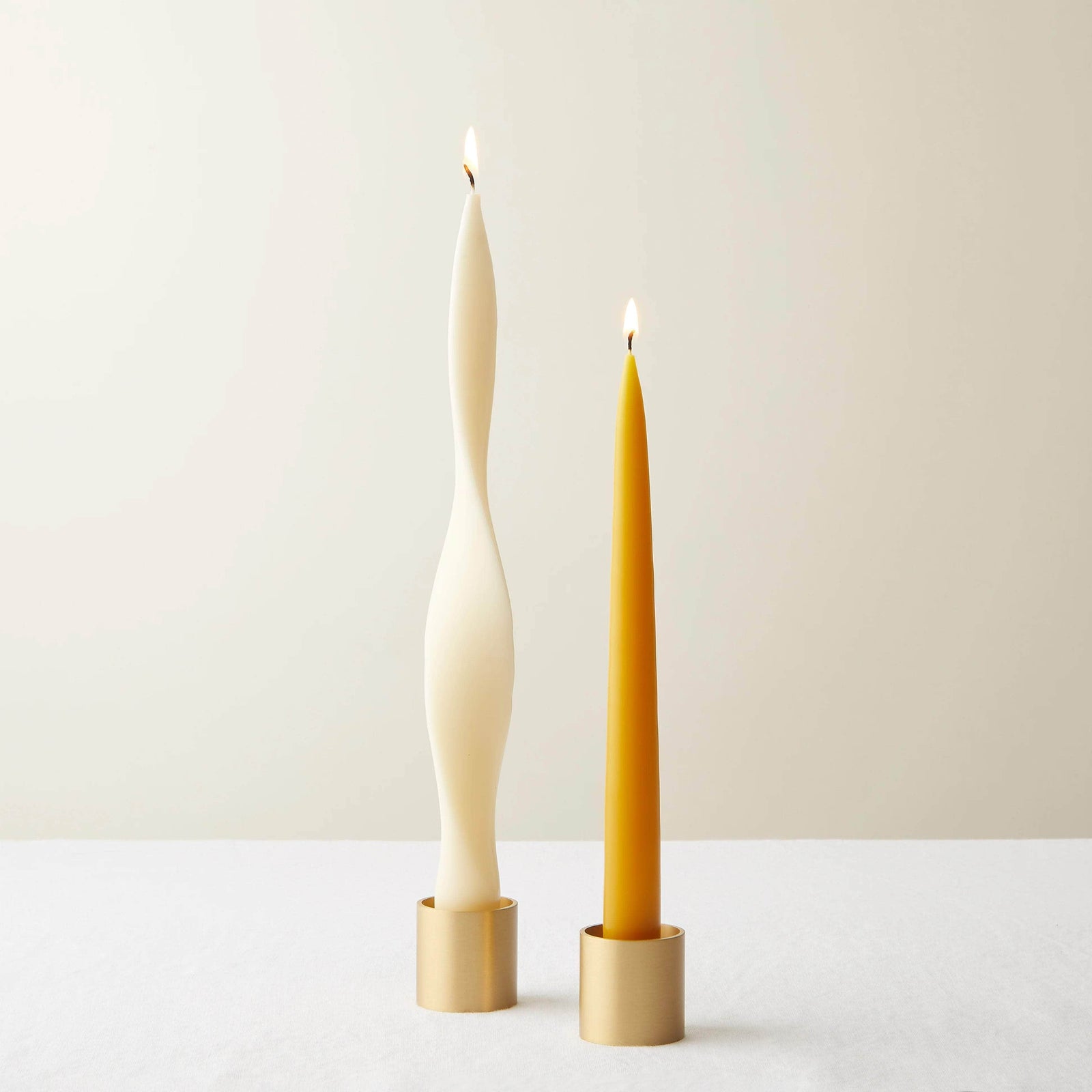 Roman Satin Brass Candle Holder