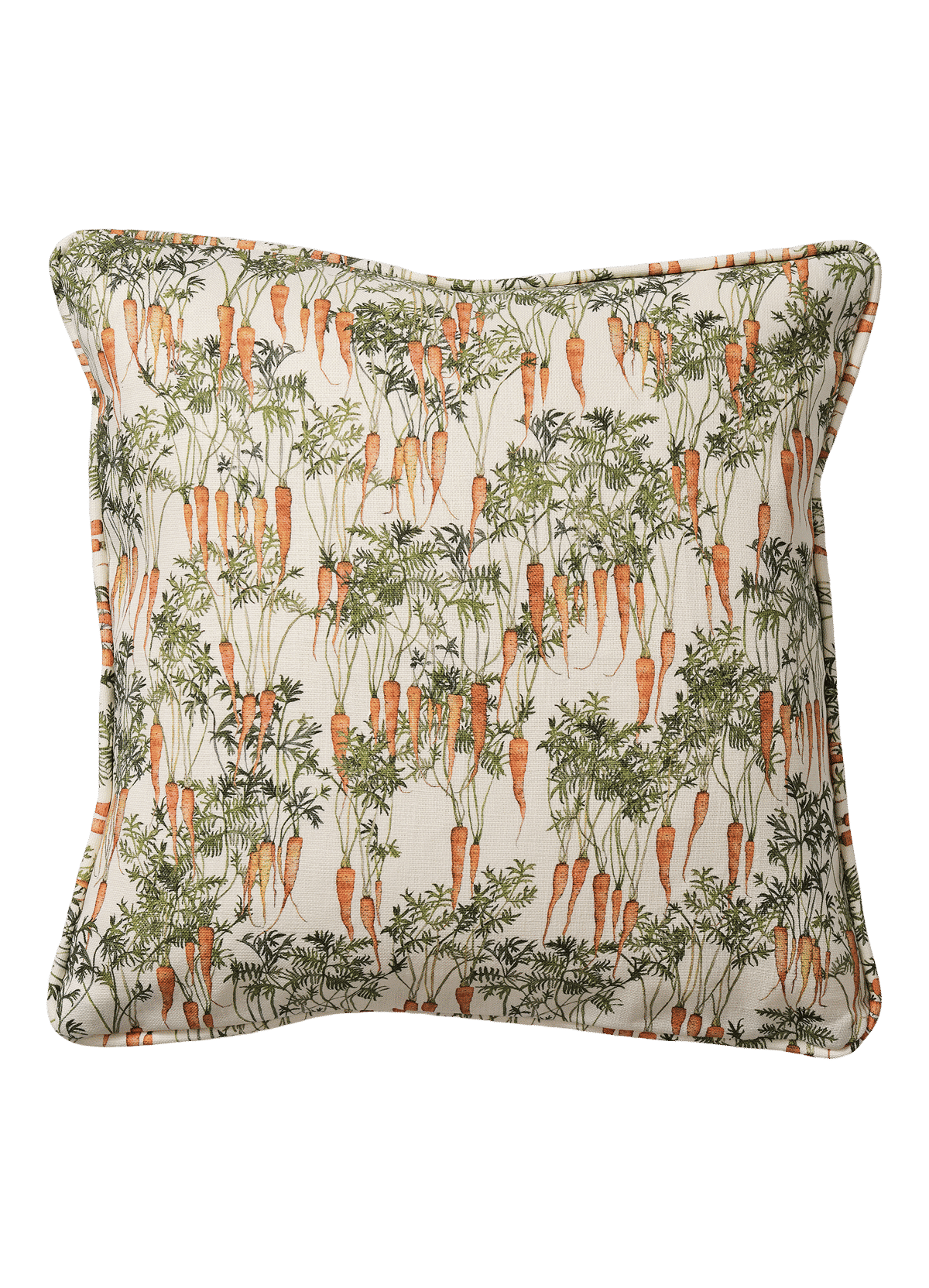 Square Wisteria Carrot Cushion with Piping