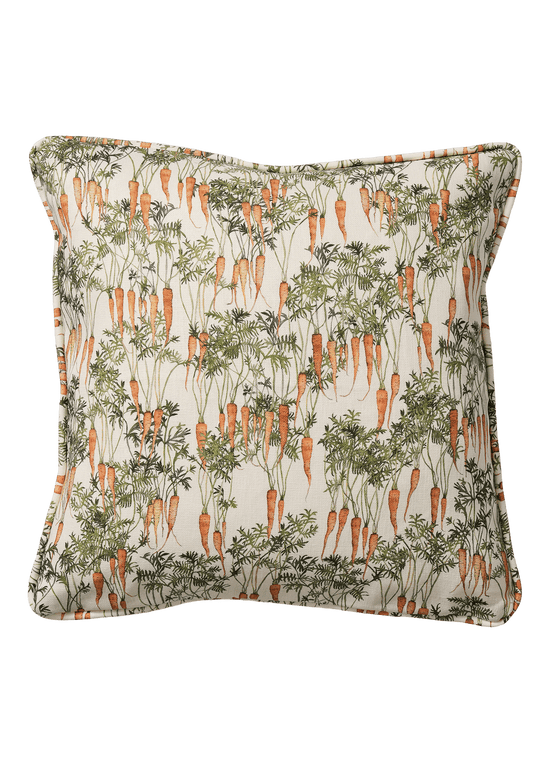 Square Wisteria Carrot Cushion with Piping