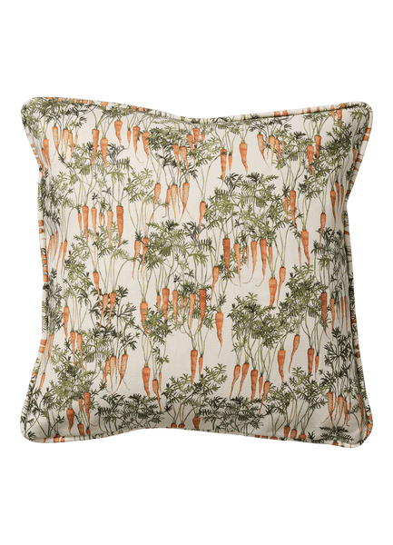 Square Wisteria Carrot Cushion with Piping